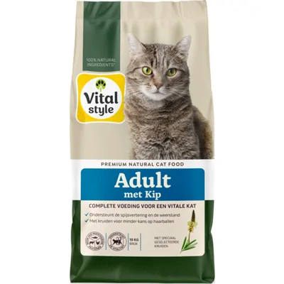 Vitalstyle Adult Kip Kattenvoer 10 kg