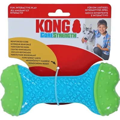KONG Werpspeelgoed Core Strength Bone, groen-blauw
