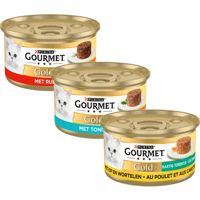 Gourmet Gold Hartig Torentje - Kip met wortel - 48 x 85 g