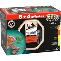 Sheba Kattenvoer Nat Classic Traiteur Paté Selectie Multipack 12x85 gr