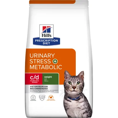 6x Hill's Prescription Diet Kattenvoer Droog c/d Multicare Stress + Metabolic Kip 1,5 kg