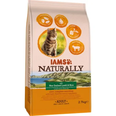 IAMS Naturally Adult Lam & Rijst Kat 2,7 kg
