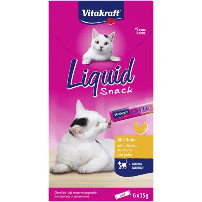 Vitakraft Liquid Snacks met kip kattensnack (6 x 15g) 11 verpakkingen