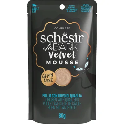 12x Schesir After Dark Velvet Mousse Kip&Kwartelei 80 gr