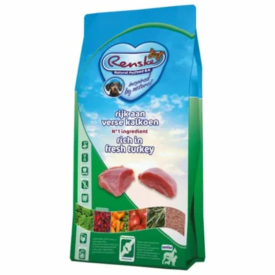 2x Renske Super Premium Graanvrij Senior Hondenvoer Kalkoen 12 kg