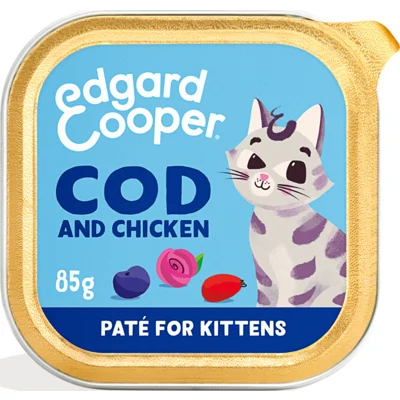 Edgard&Cooper Kattenvoer Kitten Pate Kabeljauw - Kip 85 gr