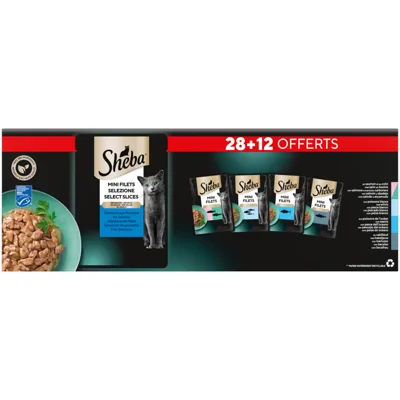 Sheba Kattenvoer Nat Mini Filets in Saus Vis Multipack 40x85 gr