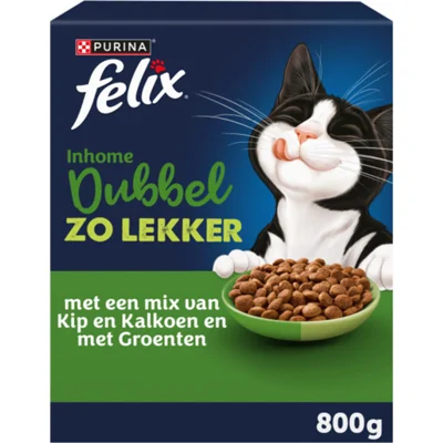 5x Felix Kattenvoer Droog Dubbel Zo Lekker Inhome Kip & Kalkoen 800 gr