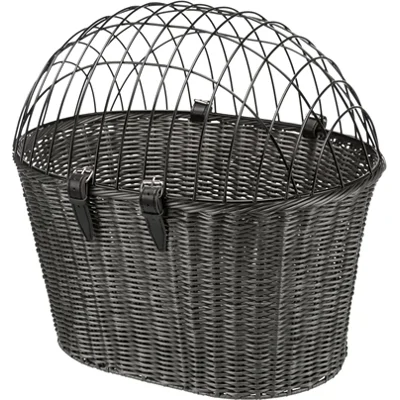 Trixie stuur fietsmand met draadkap antraciet 44x41x34 cm