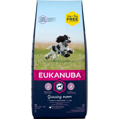 Eukanuba Puppy Medium Breed kip hondenvoer 15 + 3 kg