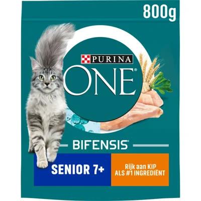 4x Purina ONE Senior Kip - Volkoren Granen 800 gr