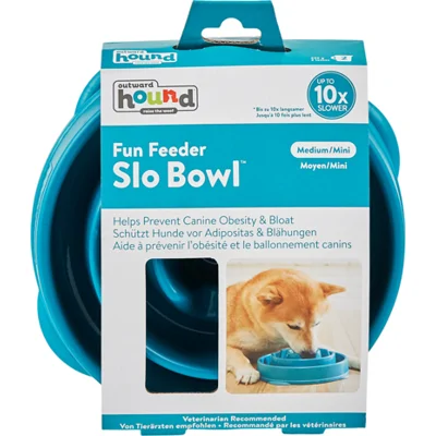 Outward Hound Fun Feeder Drop Voerbak Turquoise Medium 22 x 22 x 5 cm