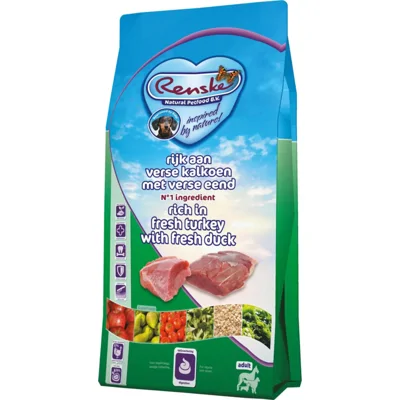 4x Renske Super Premium Adult Hondenvoer Kalkoen - Eend 2 kg