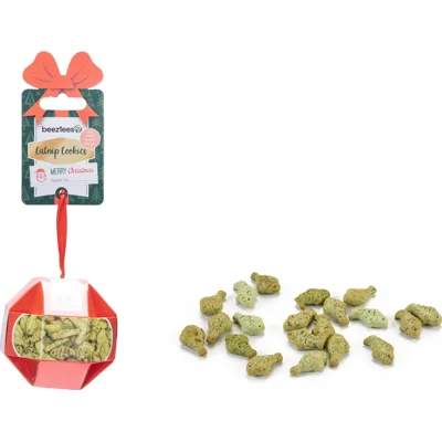 Beeztees Kerstbal Catnip Cookies met Zalm kattensnacks 30 gram