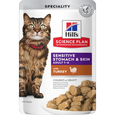 Hill's Science Plan Adult Sensitive Stomach & Skin - Kalkoen - 12 x 85 g