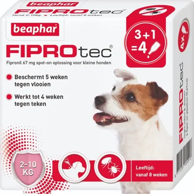Beaphar FiproTec Spot-On Hond 2-10 kg - 4 pipetten