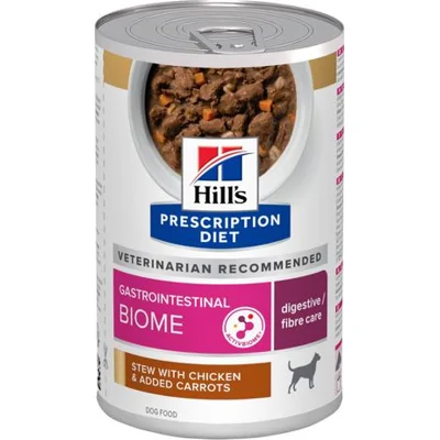 Hill's Prescription Diet Gastrointestinal Biome kip hondenvoer stoofpotje kip & wortelen 12x354g blik