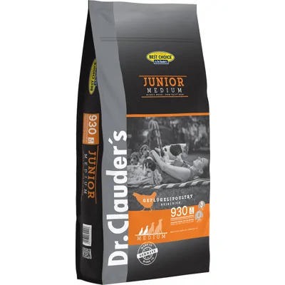 Dr. Clauder's Junior Medium gevogelte hondenvoer 12,5 kg