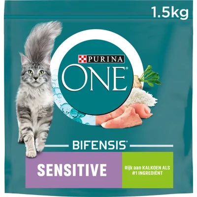 4x Purina ONE Sensitive Kalkoen 1,5 kg