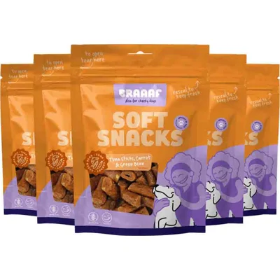 5x Braaaf Sticks Hondensnack Tonijn - Wortel - Sperzieboon 85 gr