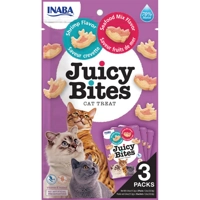 6x Inaba Juicy Bites Kattensnack Garnaal - Zeevruchten 34 gr