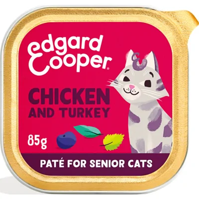 Edgard&Cooper Kattenvoer Senior Pate Kip - Kalkoen 85 gr