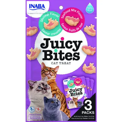 Inaba Juicy Bites Garnalen & Zeevruchten kattensnacks