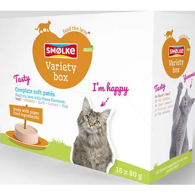 Smølke Soft Paté Variety Box kattenvoer 16 x 80 gram