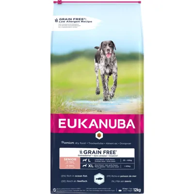 Eukanuba Senior Large met oceaanvis graanvrij hondenvoer 12 kg