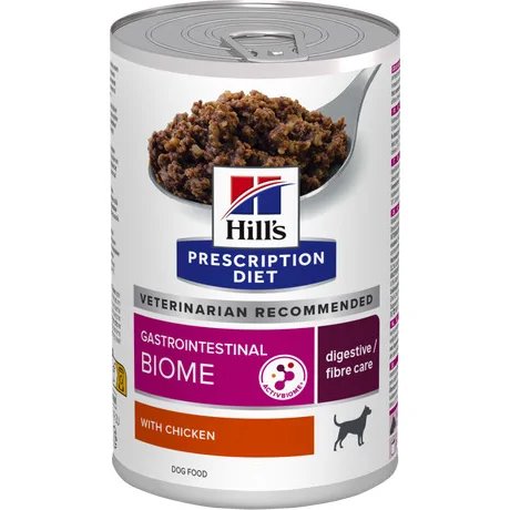 Hill's Prescription Diet Gastrointestinal Biome Digestive Care nat hondenvoer met kip blik 1 tray (12 x 200 g)
