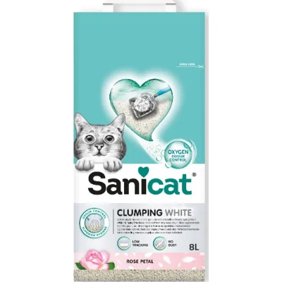 Sanicat Clumping White Rose Petal kattenbakvulling 2 x 8 liter