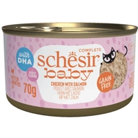 12x Schesir Baby Kitten Bouillon Kip&Zalm 70 gr