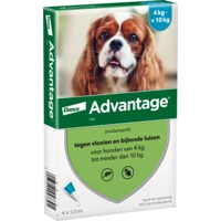 2x Advantage Anti Vlooiendruppels 100 Hond 4 - 10 kg 4 pipetten