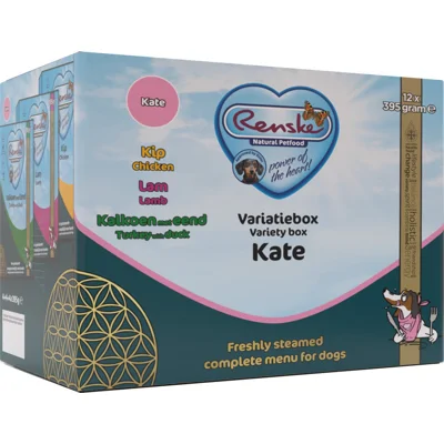 2x Renske Variatiebox Hondenvoer Nat Kate 12 x 395 gr
