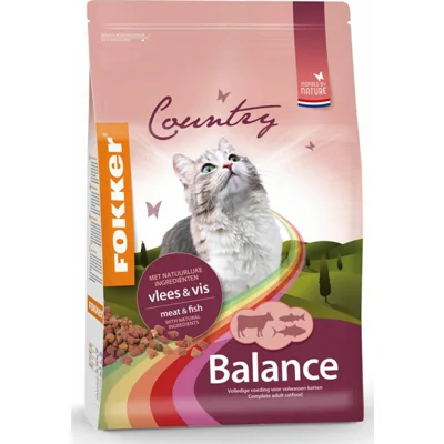 3x Fokker Country Balance Kattenvoer Vlees&Vis 2,5 kg