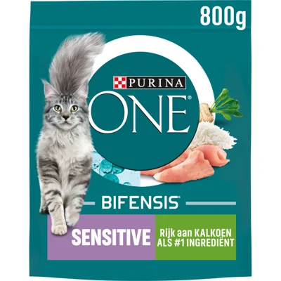 4x Purina ONE Sensitive Kalkoen 800 gr