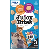 6x Inaba Juicy Bites Kattensnack Krab - Sint Jacobsschelp 34 gr