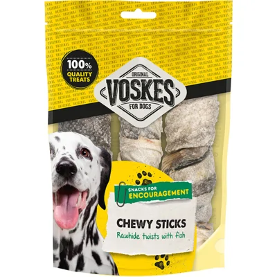 Voskes Hondensnack Rawhide Sticks Vis 3 stuks