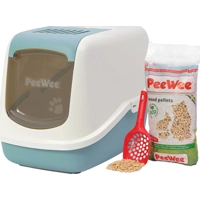 PeeWee EcoHus - Kattenbak - Startpakket Marlin-blauw/Creme