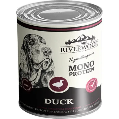 Riverwood Mono Proteïne Hondenvoer - Blik - Eend - 6x400 g