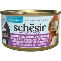 12x Schesir Complements Kat Blik Saus Makreel & Sardines met Pijlinktvis 70 gr