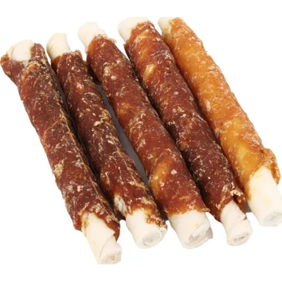 Brekz Rawhide Dog Chews - runderhuid rolsticks met kip (17 cm) 1 x 5 stuks