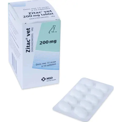 Zitac Vet 200 mg - hond 11 tot 60 kg (10 x 10 tabletten) 1 verpakking