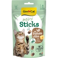 12x GimCat Mini Sticks Kattensnack Kalkoen&Kaas 50 gr