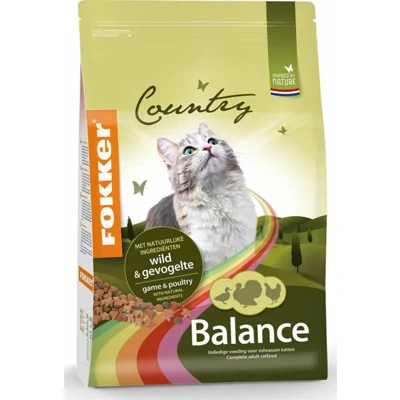 3x Fokker Country Balance Kattenvoer Wild en Gevogelte 2,5 kg