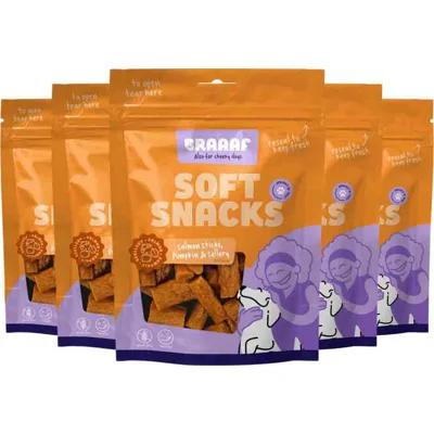5x Braaaf Sticks Hondensnack Zalm - Pompoen - Selderij 85 gr