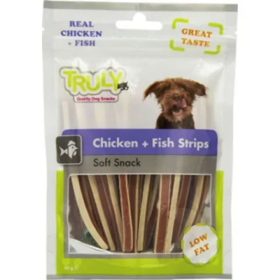 Truly Hondensnack Strips Chicken&Fish 90 gr