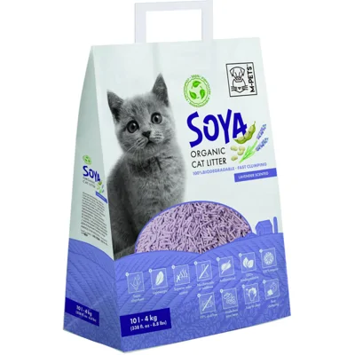 M-PETS - Soya Kattenbakvulling - 4 kg - 10 L - Lavendel Geur