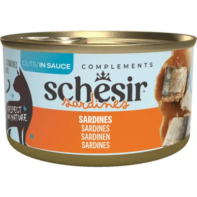 12x Schesir Complements Kat Blik Saus Sardines 70 gr