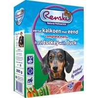Renske Vers Vlees gestoomd Kalkoen Eend hond natvoer 395gr